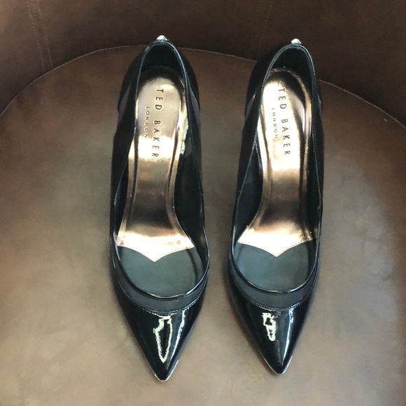 TED BAKER LONDON Clancyl Patent Mesh Pump - Picture 2 of 9